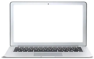 an open laptop computer with a white screen