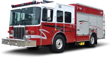 a red and white fire truck