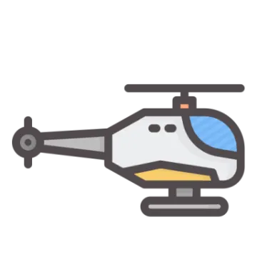 a helicopter icon on a white background