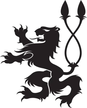 a black and white silhouette of a lion