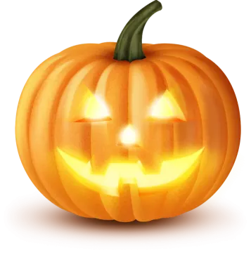 a halloween pumpkin with glowing eyes