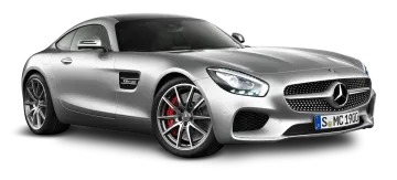 a silver mercedes sports car