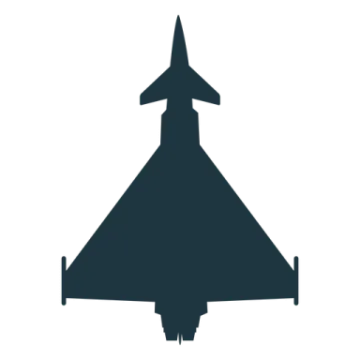 a black and white silhouette of a jet
