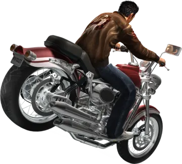a man sitting on a motorcycle