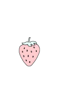 a drawing of a strawberry on a white background