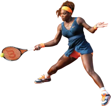 a woman is playing tennis on a white background