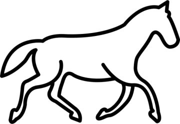 a black and white drawing of a horse