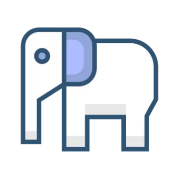 an elephant icon on a white background