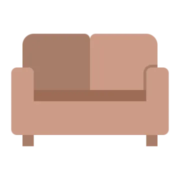 a brown couch on white background