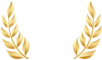 two gold laurels on white background