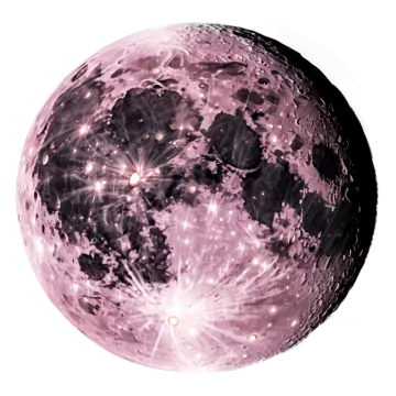 a pink moon with stars in the sky