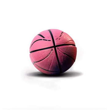 a pink basketball ball on a white background
