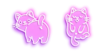 two pink cats sitting next to each other cats