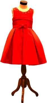 a red dress on a manne
