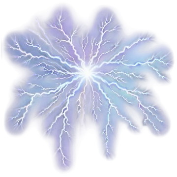 a blue lightning bolt on a white background