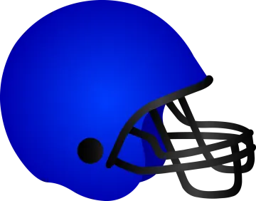 a blue football helmet