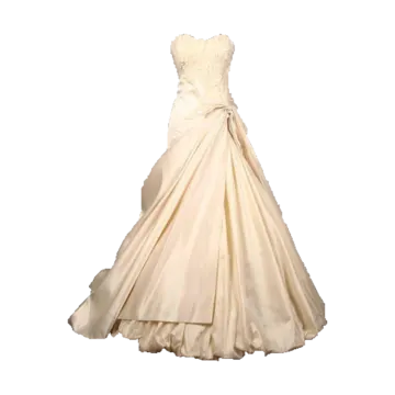 a wedding dress on a white background