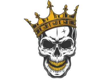 a skull with a crown on its head