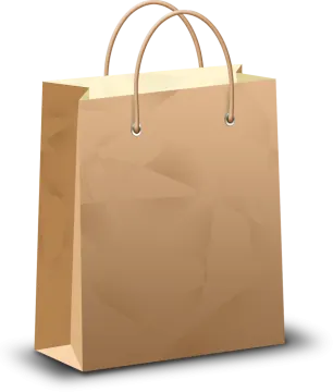 a brown paper bag with handles