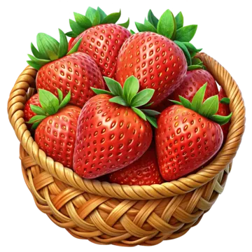 a basket full of strawberries