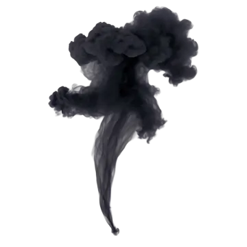 a black smoke cloud on a white background