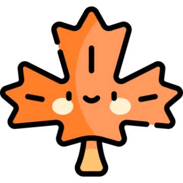 an orange maple leaf