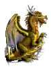 a green dragon sitting on top of a white background