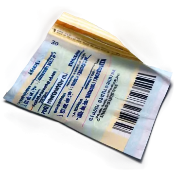 a receipt sitting on top of a white surface