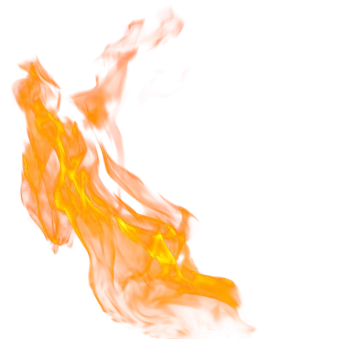 a white background with orange and yellow smoke