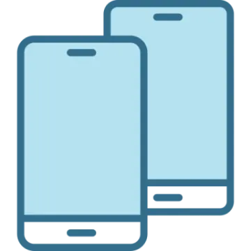 two smartphones on a white background