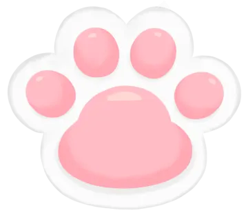 a pink paw on a white background
