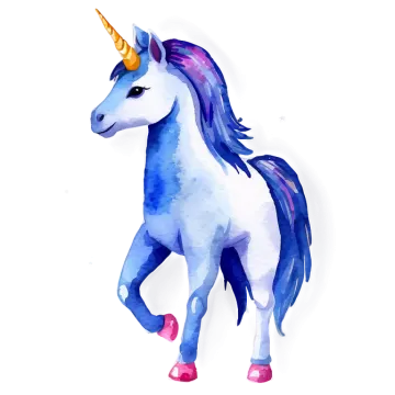 a watercolor painting of a unicorn