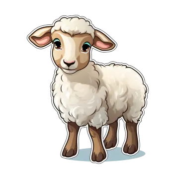 a cartoon sheep with big eyes vector