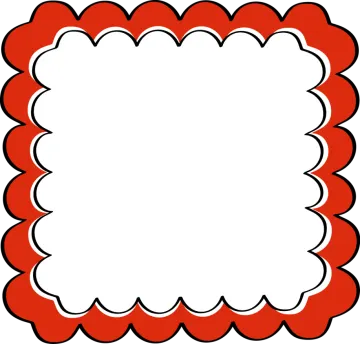a red and white frame on a white background