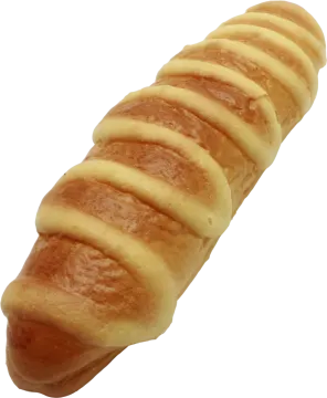 a close up of a pastry on a white background