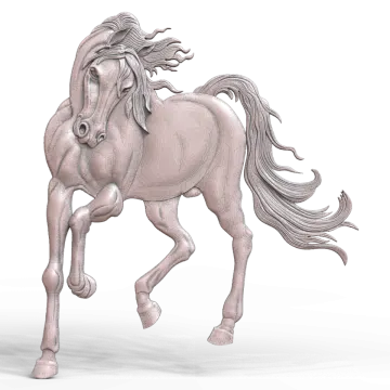 a horse running on a white background