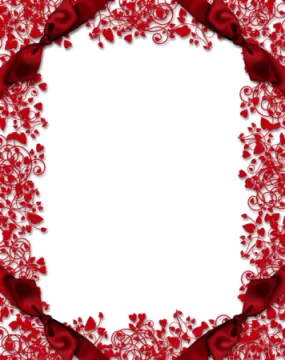 a heart shaped frame with red roses and hearts