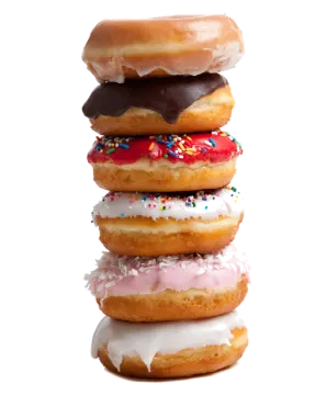 a stack of donuts