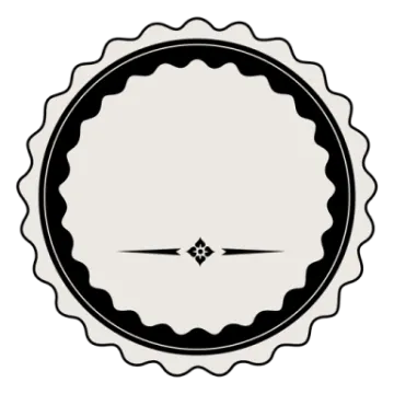 a black and white label on a white background