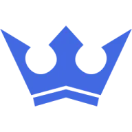 a blue crown on a white background