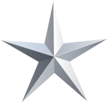 a silver star on a white background