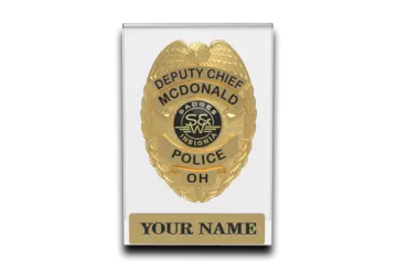 a police badge on a white background