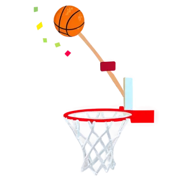 a basketball hoop with a ball on it