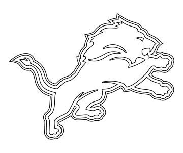 a drawing of the detroit lions logo