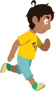 a young boy running