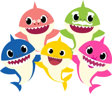 a group of baby shark clipart