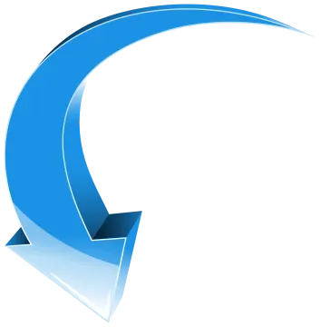 a blue arrow on a white background