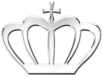 a silver crown on a white background