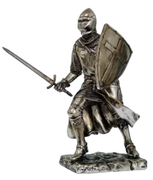a statue of a knight holding a sword