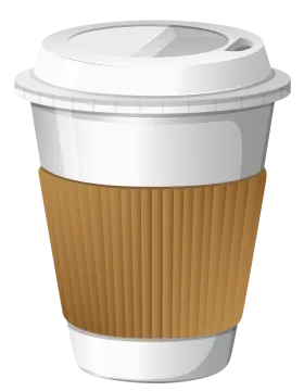 a coffee cup with a white lid